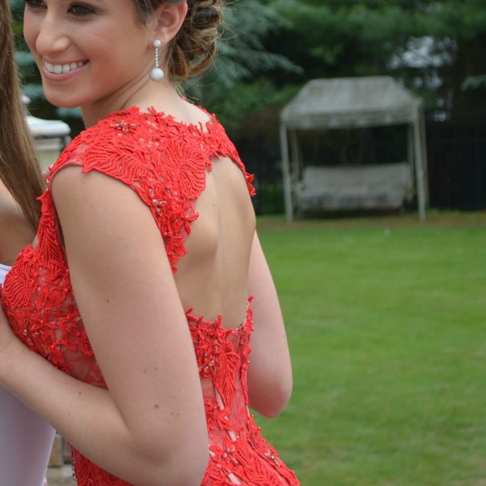 Sherri Hill Red Prom Dress Size 0-2 - Picture 2 of 3